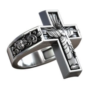 jesus christ the protector statue sacred heart ring 3d model 34918ed433