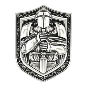 Mens 925 silver samurai warrior signet ring with oxidized finish