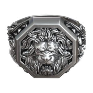 lion head royal baroque pattern signet ring 3d model 34e51a46ac