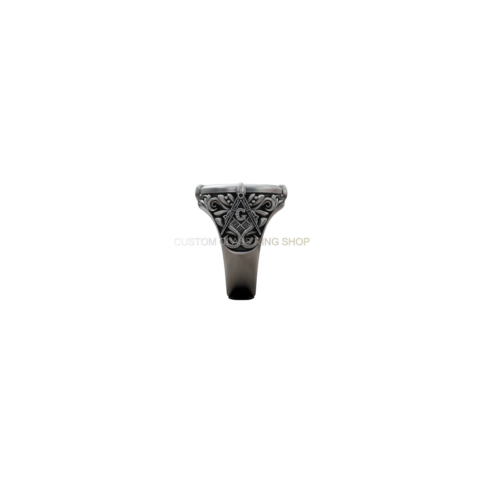Sterling silver masonic all-seeing eye ring, back band and shoulders