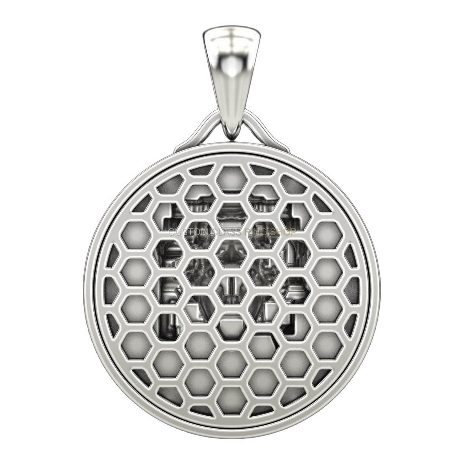 Unisex sterling silver Medusa head pendant with serpent hair and Greek key border