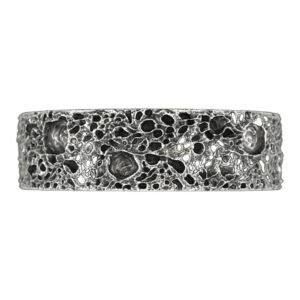 Unisex 925 silver textured statement ring with dimensional bubble motifs
