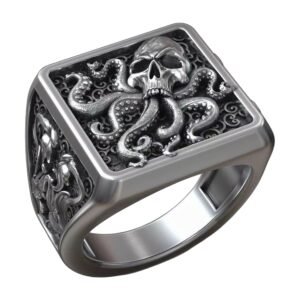 octopus skull tentacle sea ornament signet 3d model 4ba40731e3