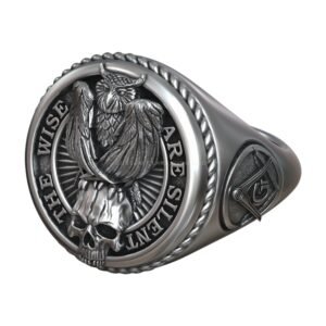 owl skull mason square compass signet 3d model 11fcd5bcdc