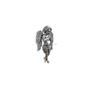 Sterling silver praying angel wings pendant with polished finish