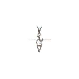 Women's sterling silver cat pendant necklace with arched standing cat design
