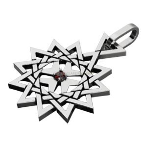 Sterling silver geometric star pendant with interlocking design