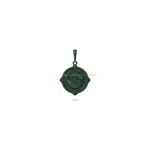 Women's oxidized sterling silver carp koi pendant with beaded frame