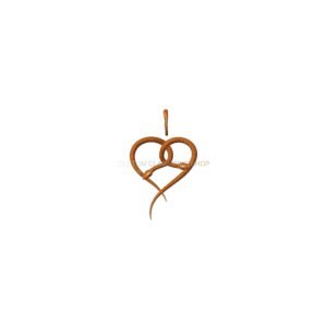 Sterling silver heart snake pendant with entwined serpents and scales