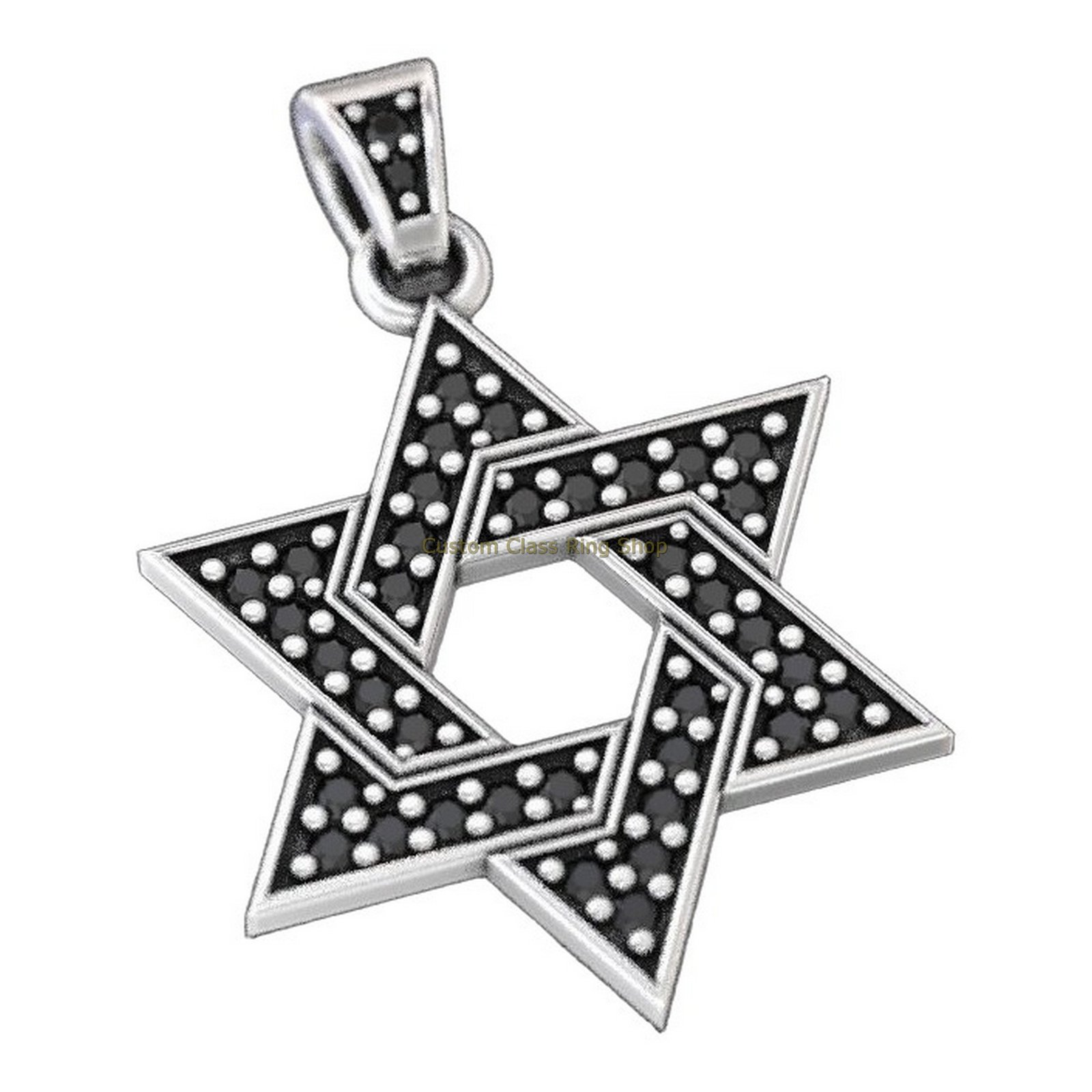 Sterling silver star of david pendant with oxidized antique finish