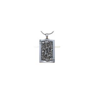 Sterling silver playing card skull pendant with Undead King of Hearts design
