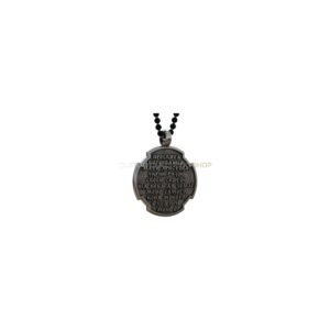 Sterling silver cossack warrior prayer pendant with scalloped frame