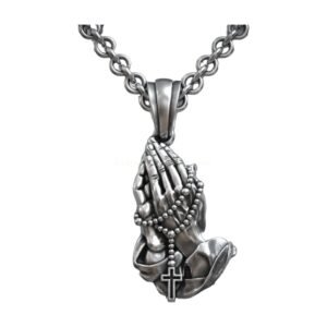 pray hand holy rosary cross christian catholic amulet 3d model 07eaa3d89a