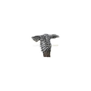 Sterling silver raven wings feather ring with oxidized finish