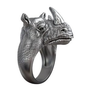 rhinoceros african savannah animal silver ring 3d model 0309cb2137