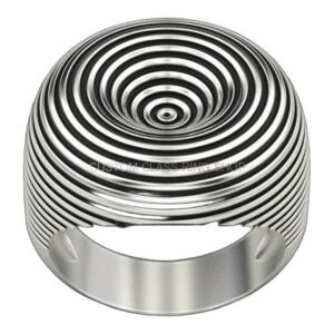 sterling silver concentric circles statement ring polished finish