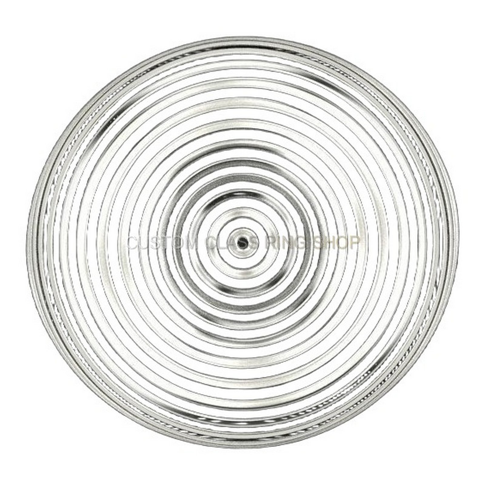 Sterling silver concentric circles statement ring, overhead concentric detail