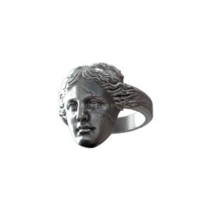 Sterling silver venus de milo classical ring with oxidized finish