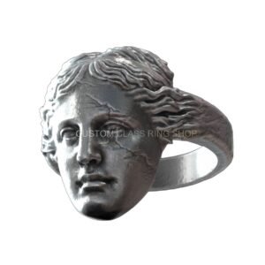 Sterling silver venus de milo classical ring with oxidized finish