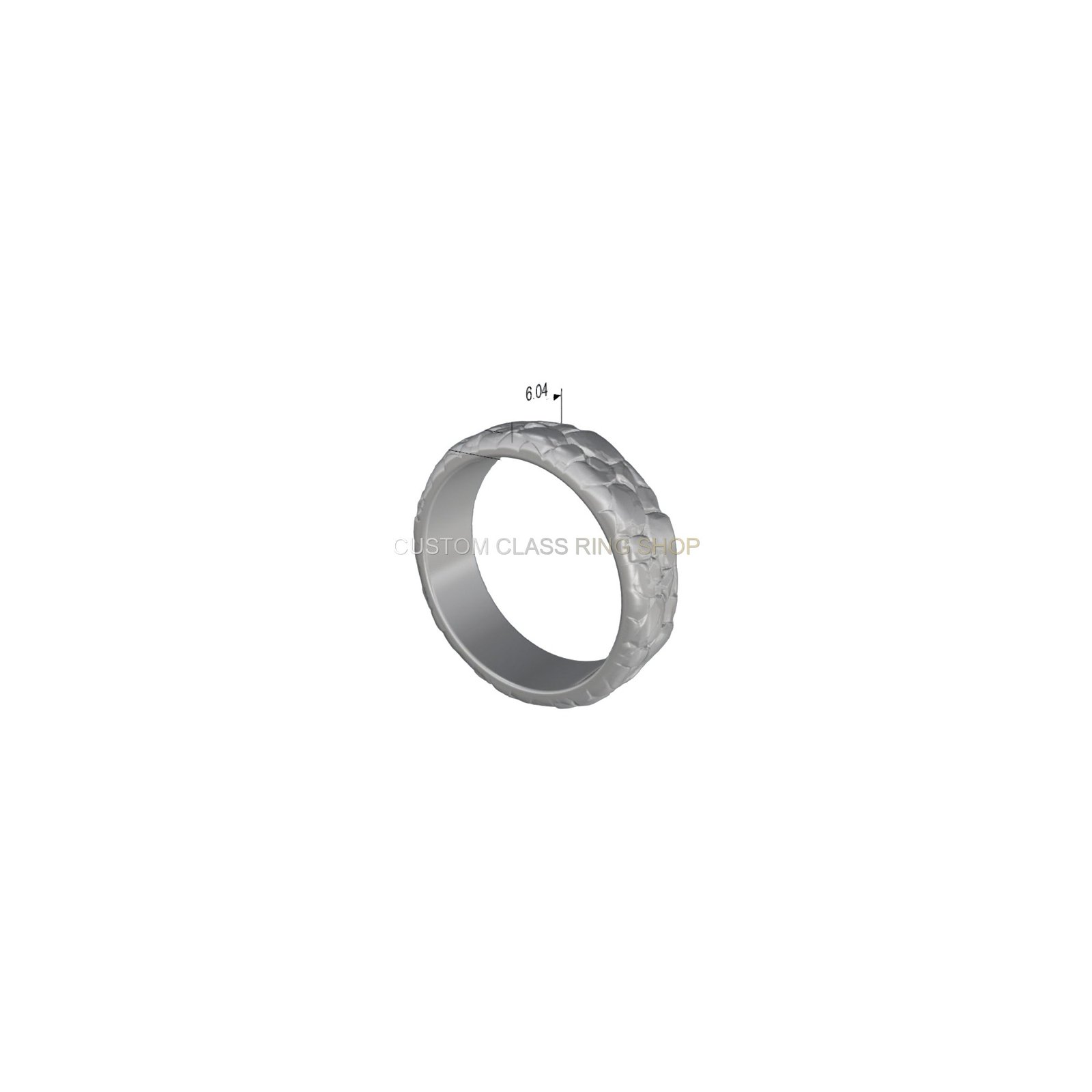 Sterling silver rocks textured wedding ring with oxidized rocky surface