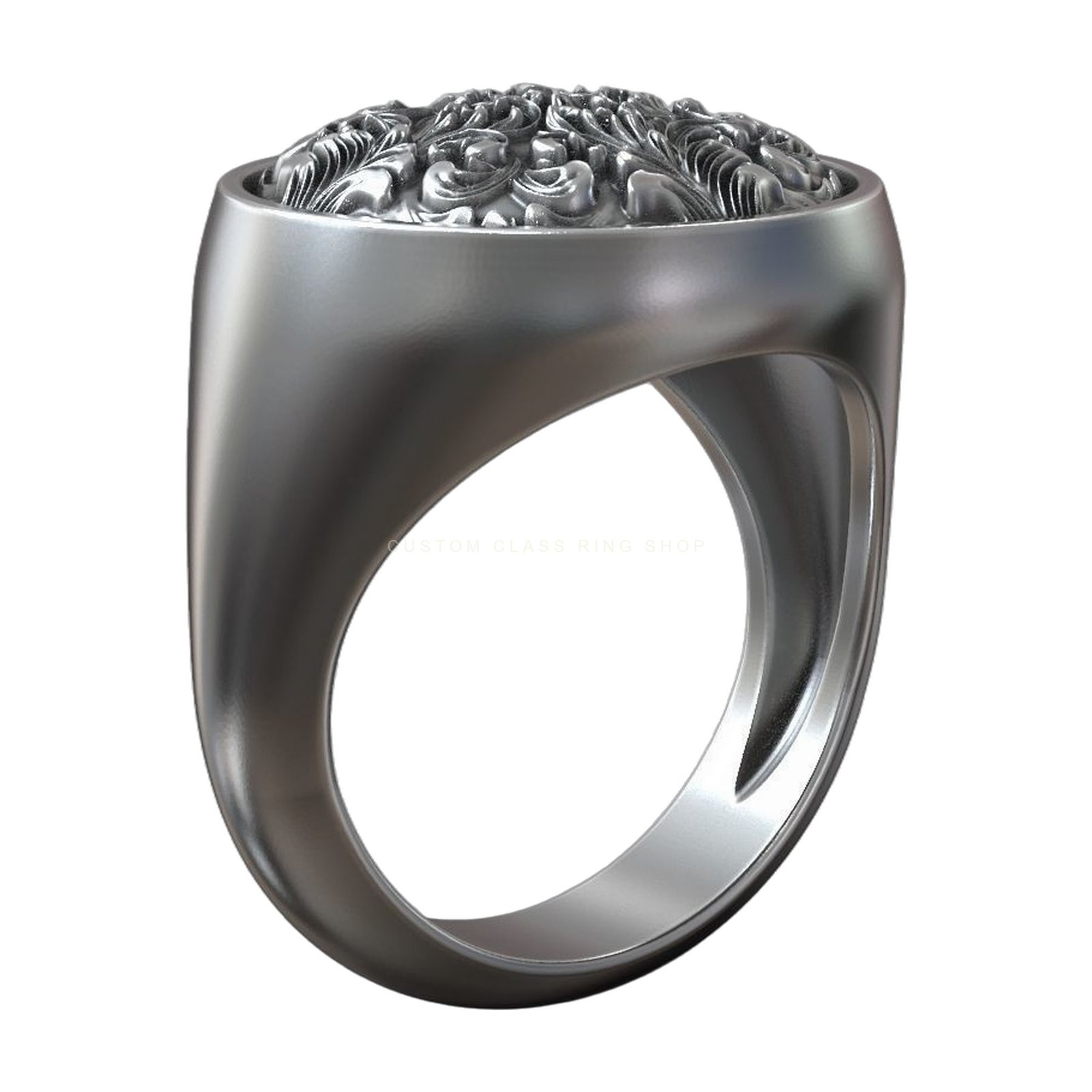 rococo floral ornament signet circle ring 3d model obj fbx stl 3dm ztl (1)