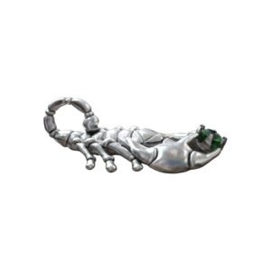 Sterling silver scorpion zodiac pendant with gemstone in claws
