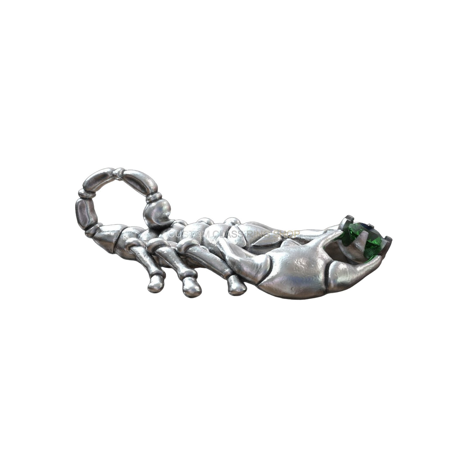 Sterling silver scorpion zodiac pendant with gemstone in claws