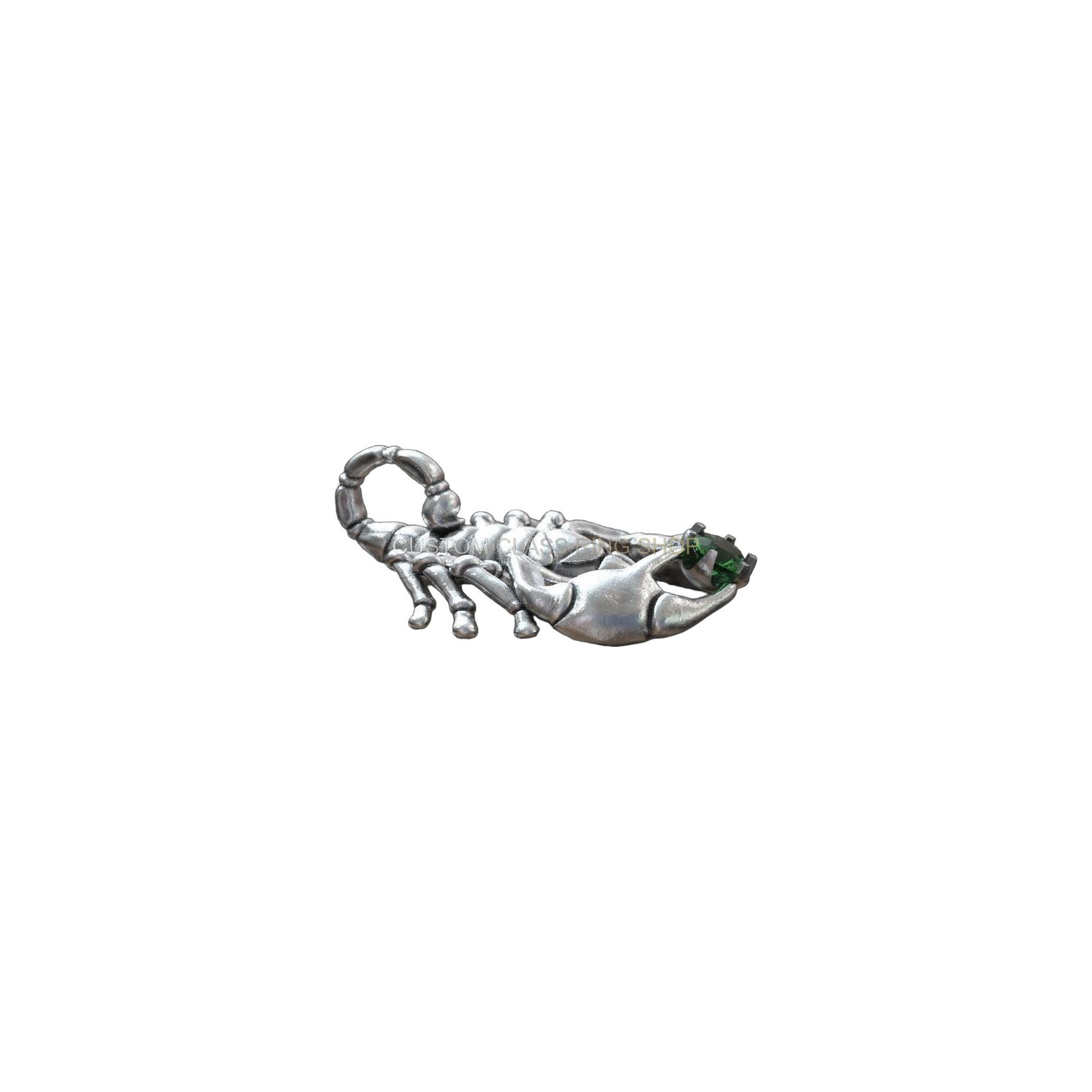 Sterling silver scorpion zodiac pendant with gemstone in claws