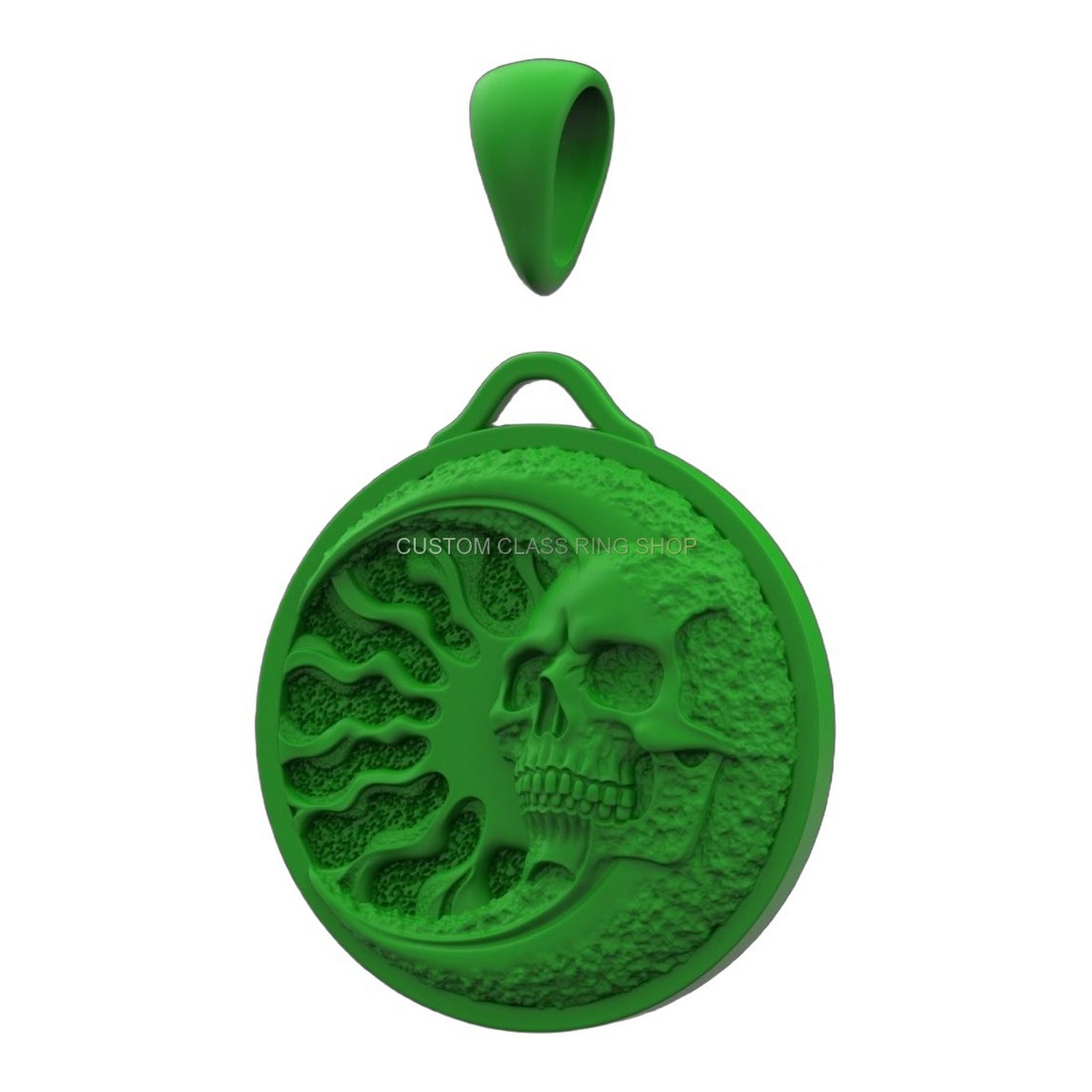 Unisex sterling silver brain skull pendant - oxidized 925 handmade statement piece