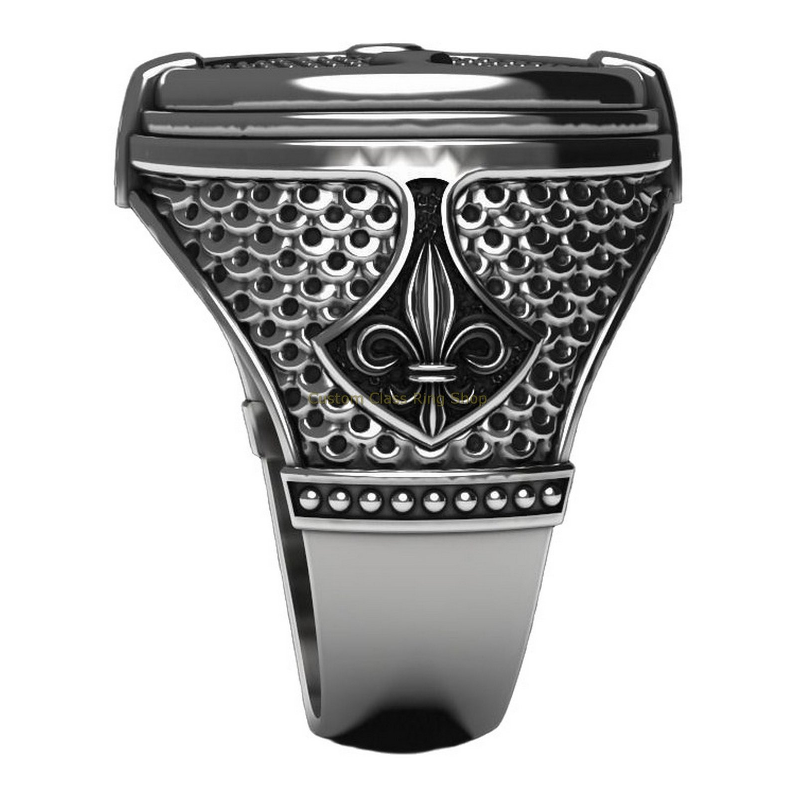 sterling silver patterned statement ring with diamond and onyx face