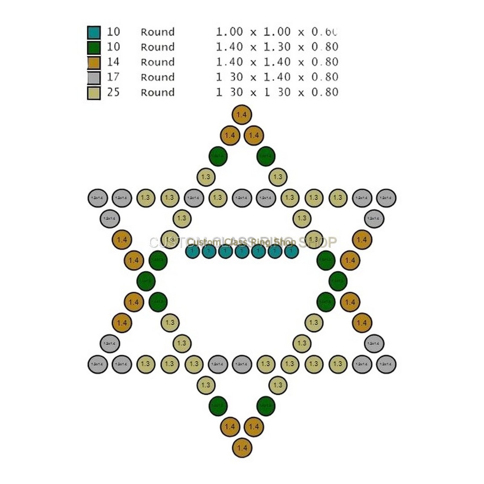 Sterling silver star of david menorah pendant with beaded frame