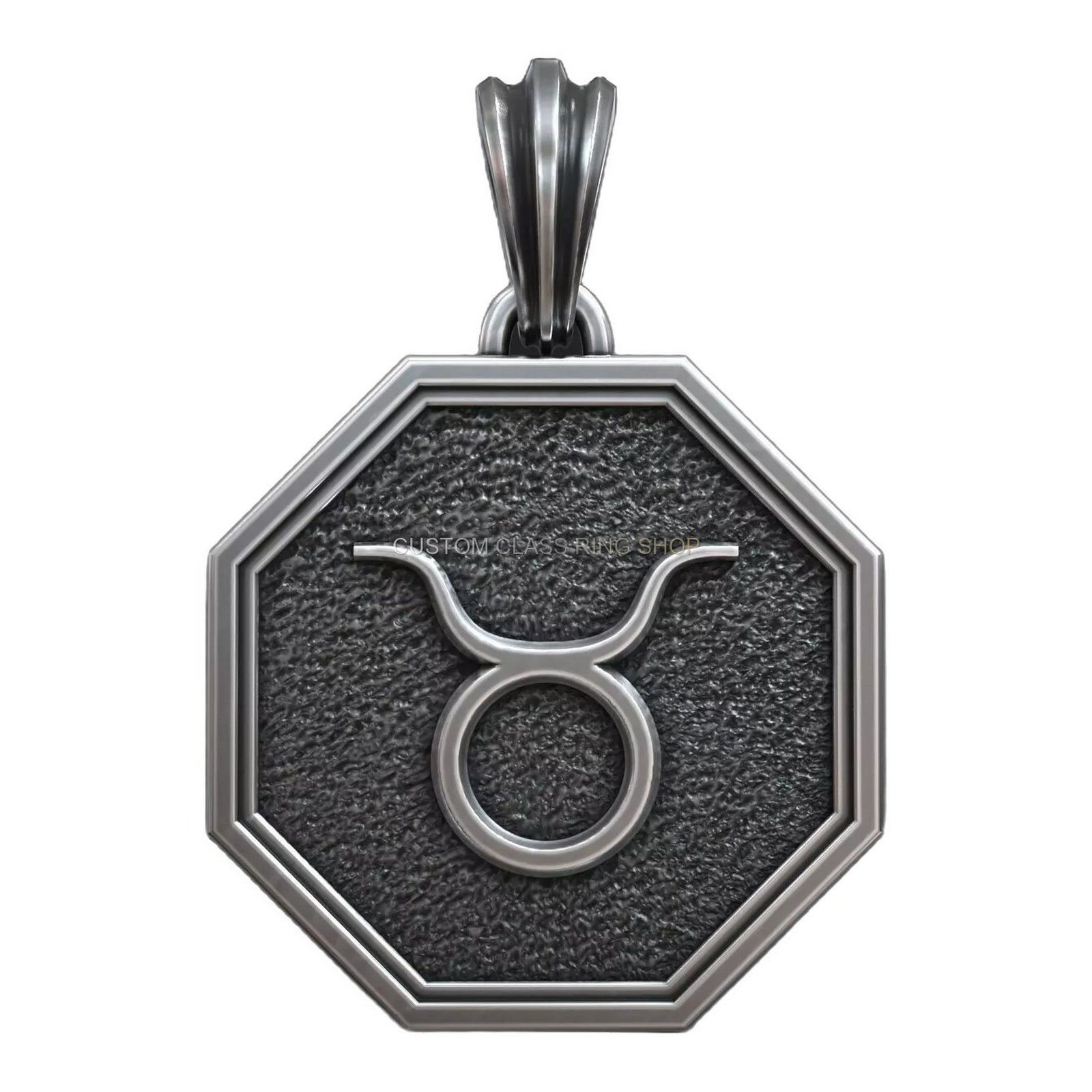 Taurus zodiac sterling silver bull pendant, silver zodiac symbol pendant face