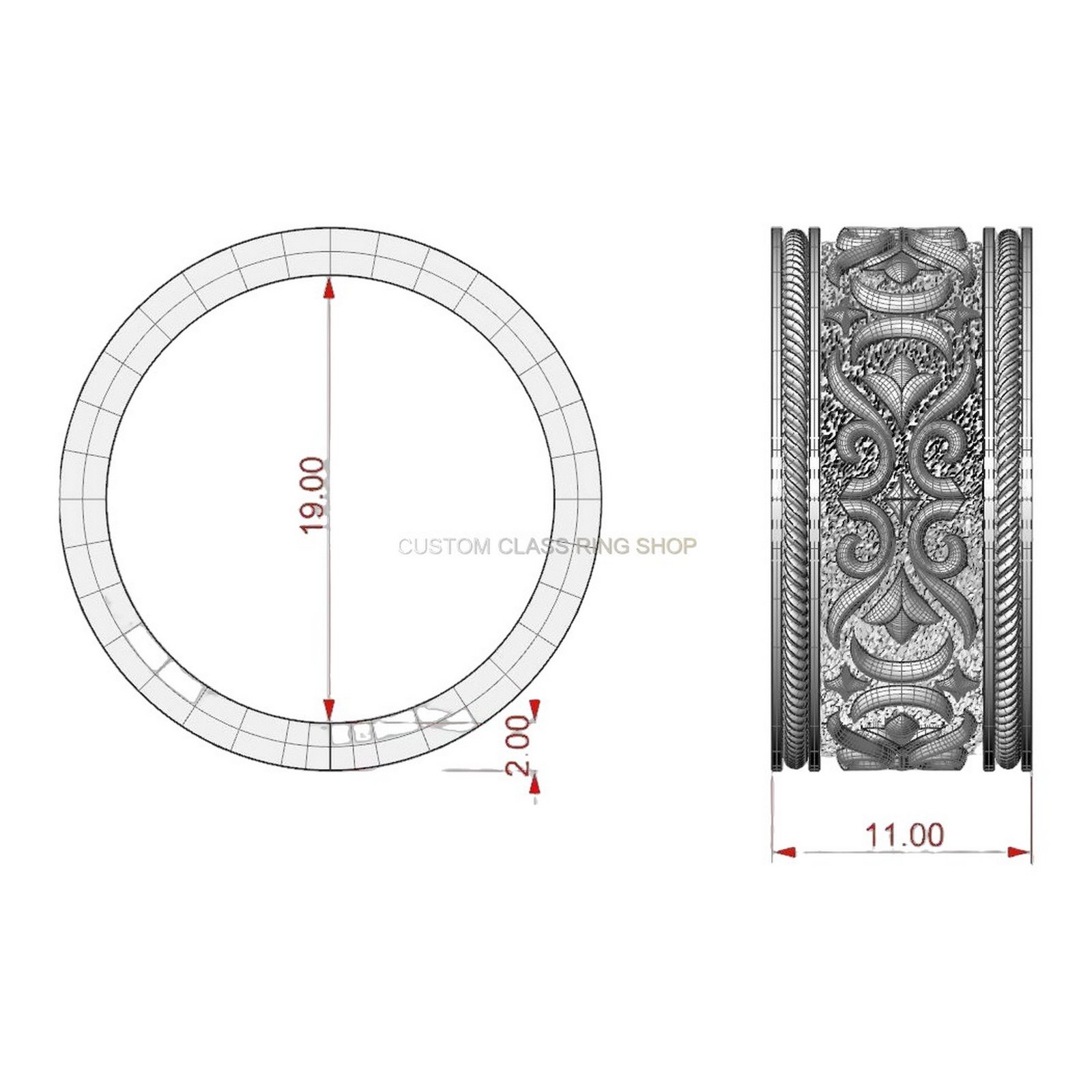 Sterling silver viking ornamental statement ring with oxidized antique finish